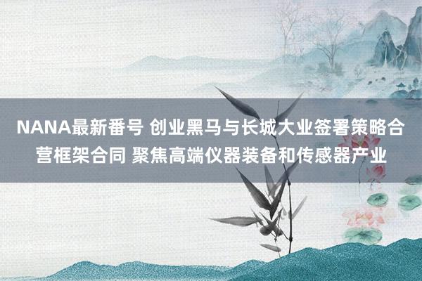 NANA最新番号 创业黑马与长城大业签署策略合营框架合同 聚焦高端仪器装备和传感器产业