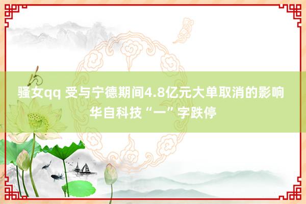 骚女qq 受与宁德期间4.8亿元大单取消的影响 华自科技“一”字跌停