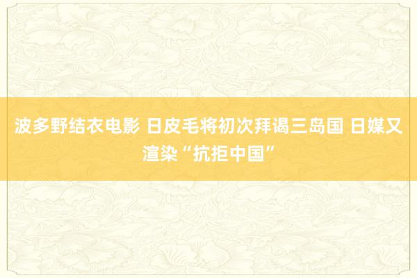 波多野结衣电影 日皮毛将初次拜谒三岛国 日媒又渲染“抗拒中国”