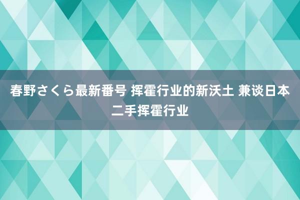 春野さくら最新番号 挥霍行业的新沃土 兼谈日本二手挥霍行业