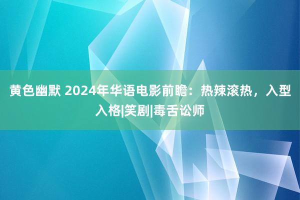 黄色幽默 2024年华语电影前瞻：热辣滚热，入型入格|笑剧|毒舌讼师