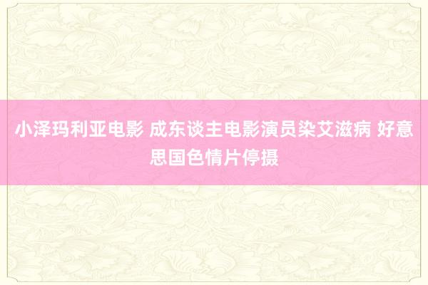 小泽玛利亚电影 成东谈主电影演员染艾滋病 好意思国色情片停摄