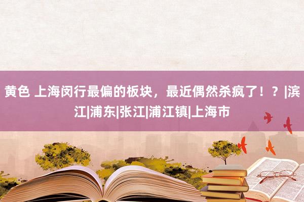 黄色 上海闵行最偏的板块，最近偶然杀疯了！？|滨江|浦东|张江|浦江镇|上海市